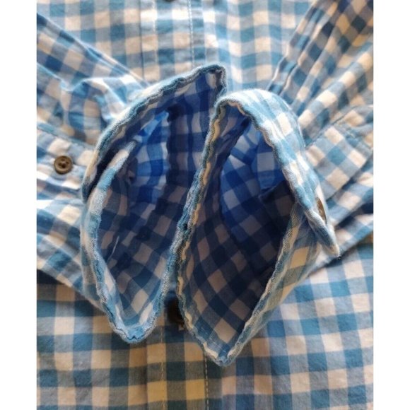 Cat Jack Shirt Boys Large Button Down Pocket Long Sleeve School Checkered - Picture 9 of 14